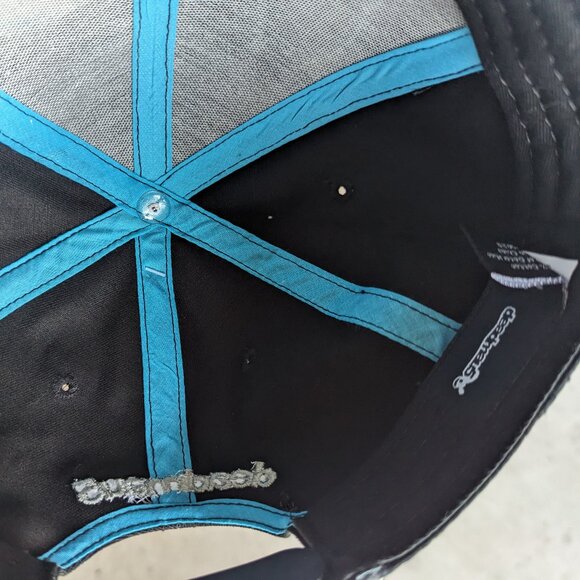 Deadmau5 Embroidered Blue Black Cap Hat Wide Flat Bill Adjustable - Picture 6 of 8